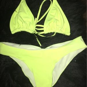 Brazilian neon bikini set NWT OS